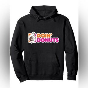 Racecar & Drift Doin' Donuts Funny Racing Enthusiast Pullover Hoodie Medium NWT